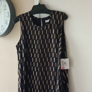 NWT Calvin Klein Black/Gold Sheath Dress